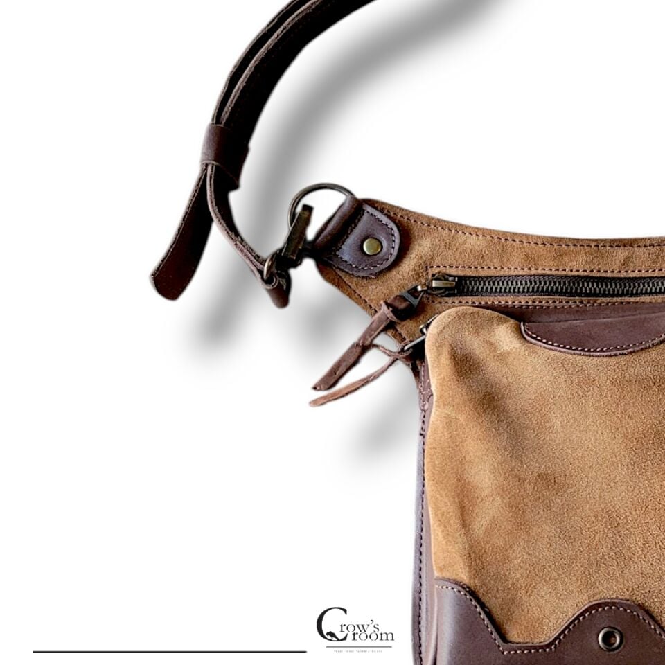 Handmade Fonksiyonel Deri Bel Ve Bacak Çantası (BÜYÜK MODEL KAHVE&TABA)